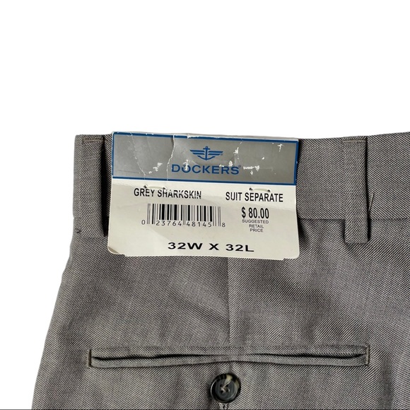 Dockers Regular Fit Flat Stretch Dress Suit Pants Grey Sharkskin - Size 32 x 32 - Picture 6 of 6